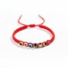 Pulsera de hilo rojo con 7 ojos turcos de colores