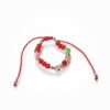 Pulsera de hilo rojo con 3 ojos turcos de colores