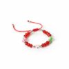 Pulsera de hilo rojo con 3 ojos turcos de colores