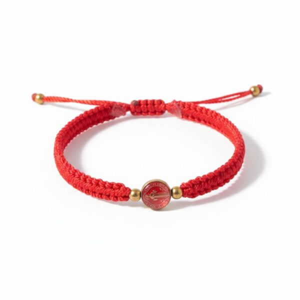 Pulsera de hilo rojo con medalla de San Benito (encapsulada)