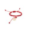 Pulsera de hilo rojo con San Benito y ojo turco