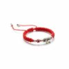 Pulsera de hilo rojo con dije de elefante y ojo turco