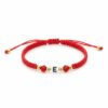 Pulsera de hilo rojo personalizada con letra inicial