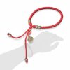 Pulsera de hilo rojo con dije de San Benito y ojo turco (diseño integrado)