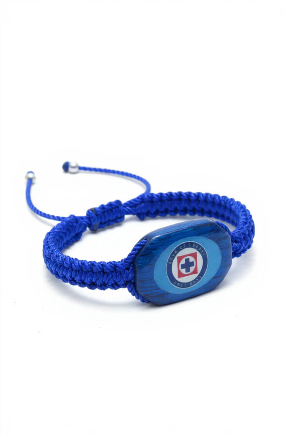 Pulsera de hilo tejido con el escudo de la Máquina Celeste (Cruz Azul)