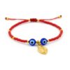 Pulsera de chaquira y protección: Diseño único con San Benito y ojos turcos