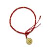 Pulsera de chaquira: San Benito, lujo y protección en rojo y dorado