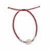Pulsera de chaquira: San Benito, fuerza y pureza en rojo con destellos color pastel