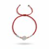Pulsera de chaquira: San Benito, fuerza y pureza en rojo con destellos color pastel