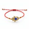 Pulsera de chaquira roja: Triple protección con mano de Fátima, ojo turco