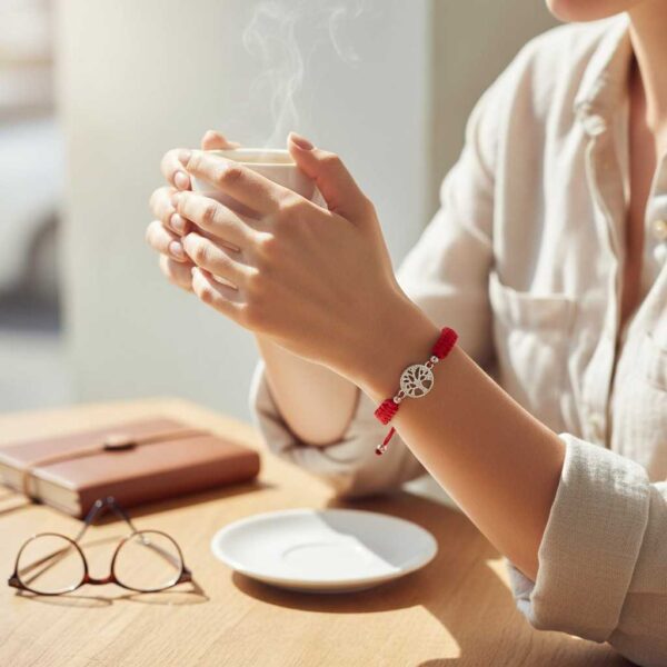 Pulsera mística: Hilo rojo y el símbolo del árbol de la vida