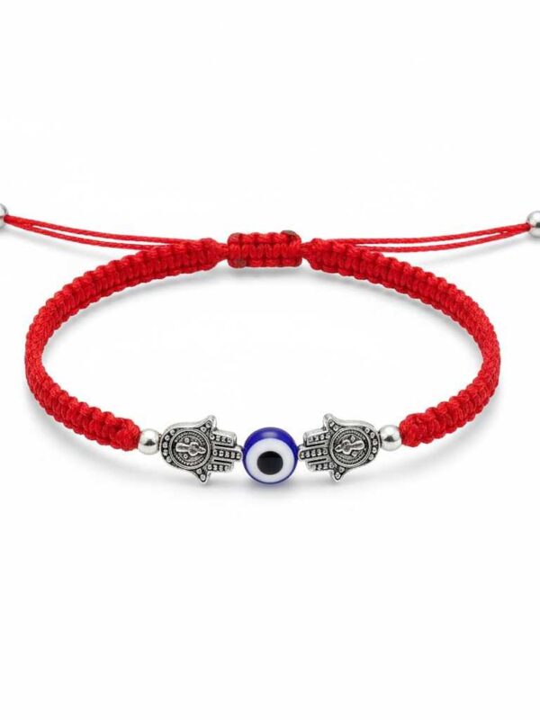 Pulsera de doble poder: Hamsa gemela, ojo turco y la fuerza del rojo