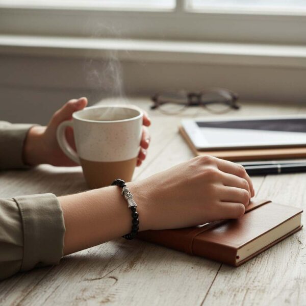 🖤 Pulsera de la Santa Muerte: El Poder de la protección absoluta (negro mate)