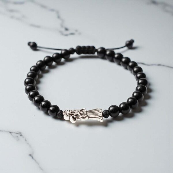 🖤 Pulsera de la Santa Muerte: El Poder de la protección absoluta (negro mate)
