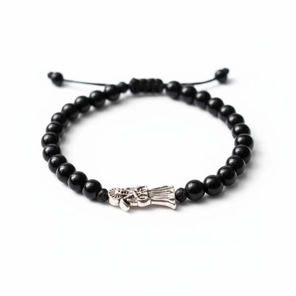 🖤 Pulsera de la Santa Muerte: El Poder de la protección absoluta (negro mate)