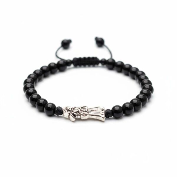 🖤 Pulsera de la Santa Muerte: El Poder de la protección absoluta (negro mate)