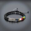 Pulsera de devoción: Santa Muerte, protección en negro mate y el poder de todos los colores (las siete potencias)