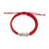 Pulsera de hilo rojo con dije de la Santa Muerte