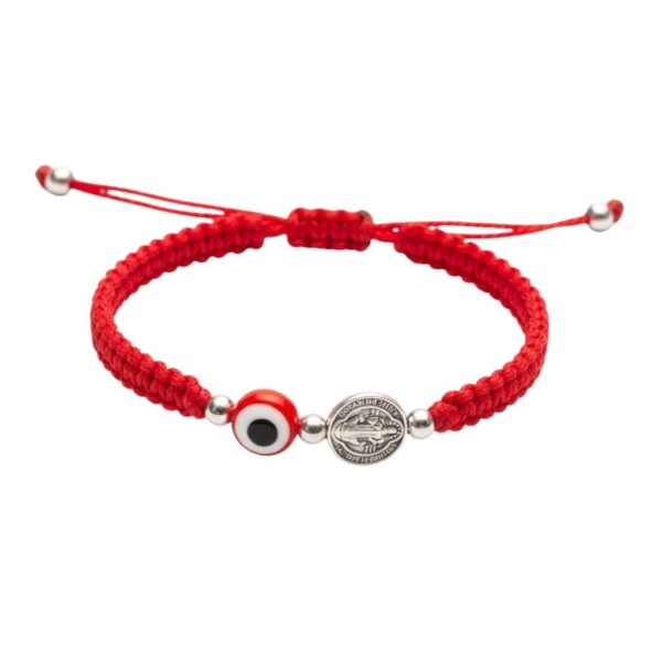 Pulsera de doble protección: San Benito, ojo turco y la energía del rojo