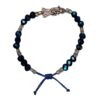 Pulsera de la Santa Muerte: Sabiduría, calma y protección (azul marino y cristal)