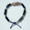 Pulsera de la Santa Muerte: Sabiduría, calma y protección (azul marino y cristal)