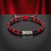 🌹 Pulsera de la Santa Muerte: Duelo de poder (rojo y negro mate)