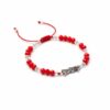 ❤️ Pulsera de la Santa Muerte: Claridad, pasión y protección (rojo mate y cristal)